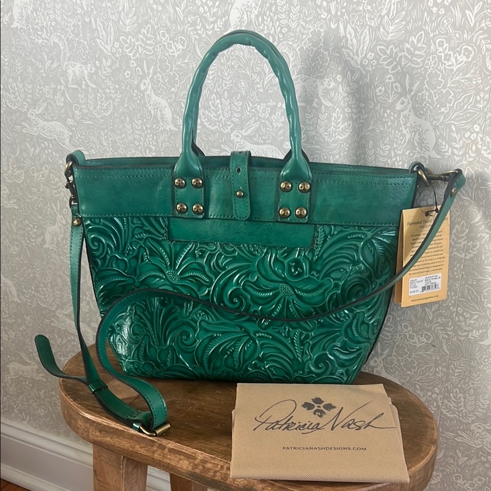 Patricia Nash Analia Top Handle Crossbody in Soft Green